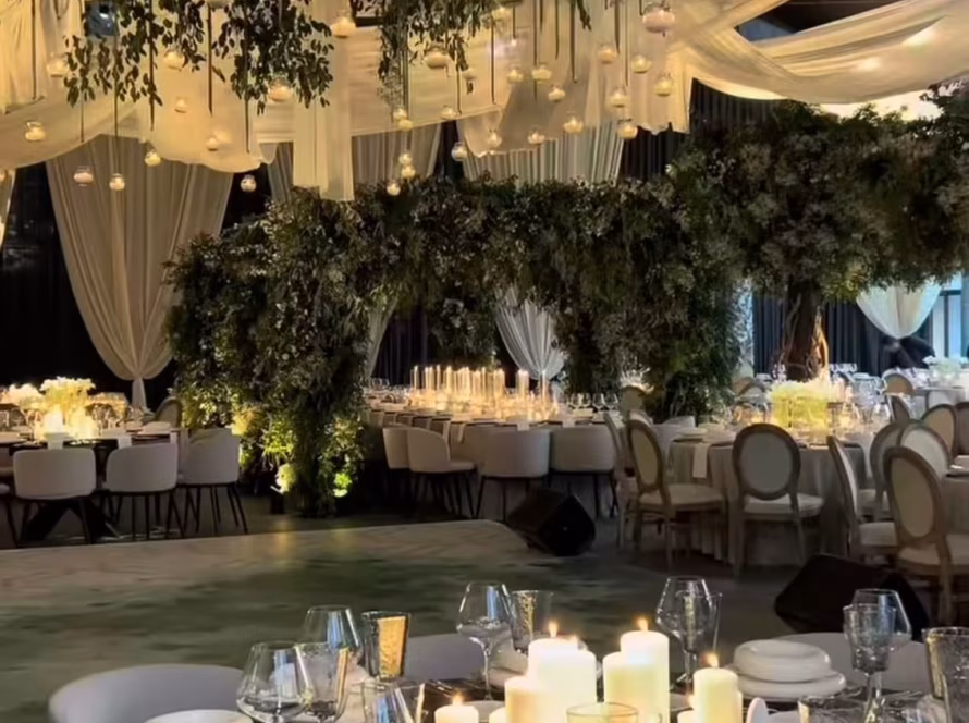 Luxury corporate event with audience and stage presentation.